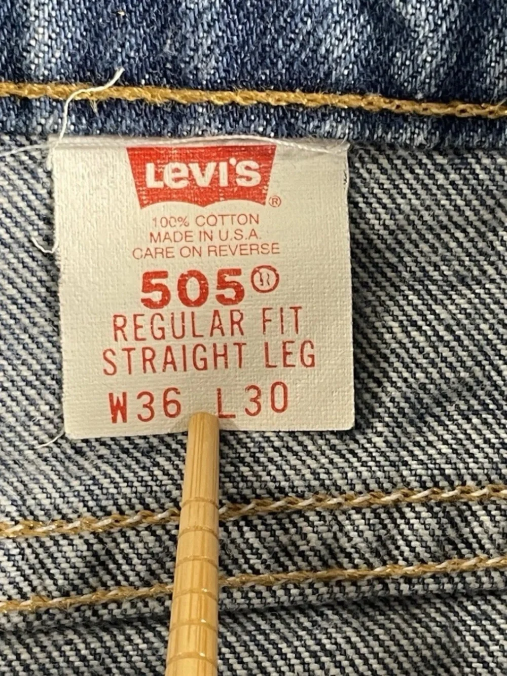 Levi's 90's Orange‎ Tab 505 Jeans Vintage USA Made-Men's 36x30 (fits like 34x26)